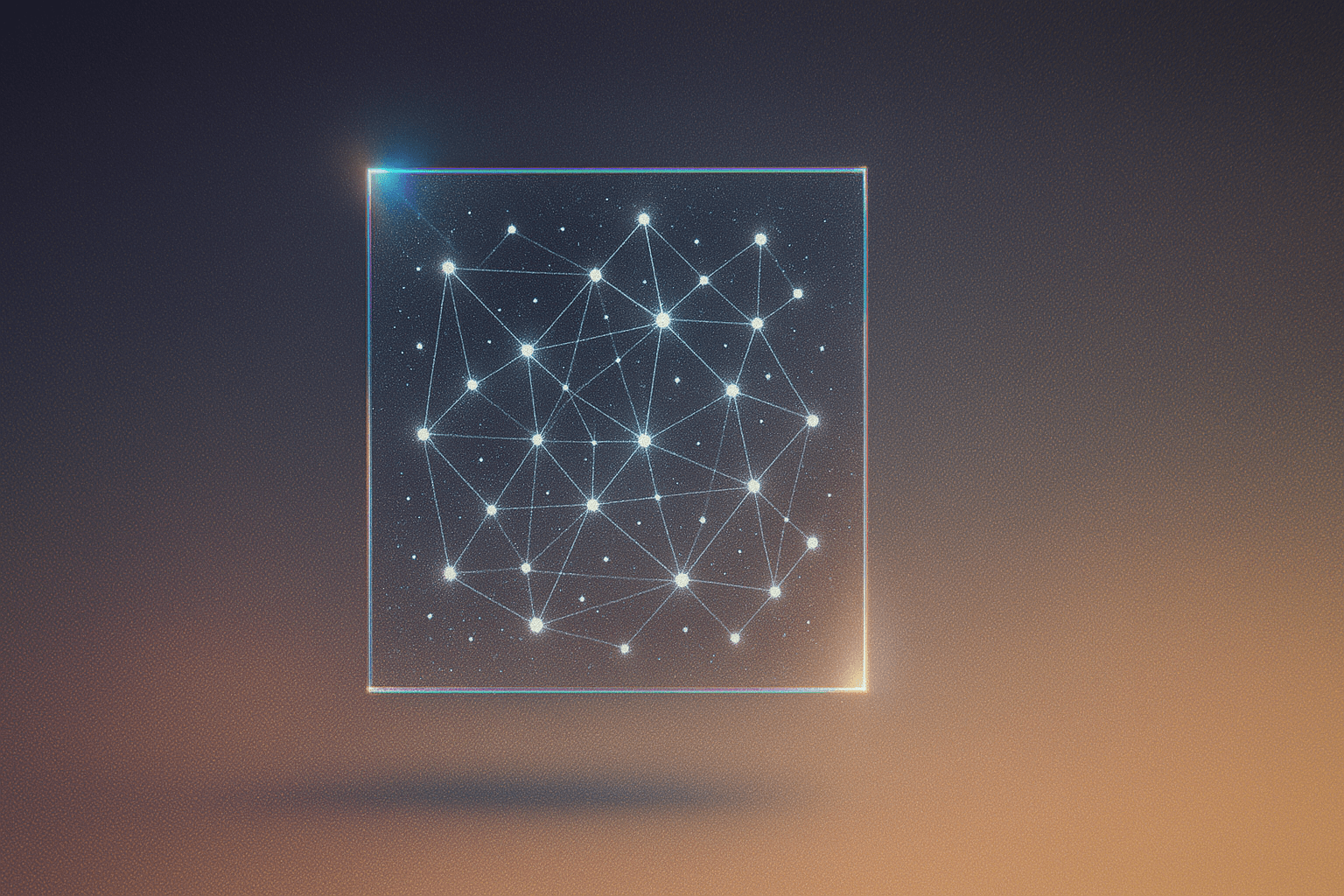 Ethereal data constellation representing SUMEDIAN's connected supplier workflow.